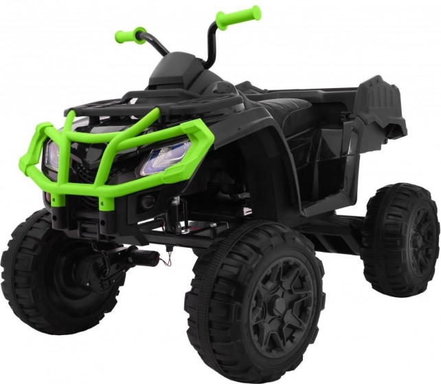 Dziecięcy elektryczny quad 4x4 czarno‑zielony 12 V z kołami EVA i pilotem 2,4 GHz