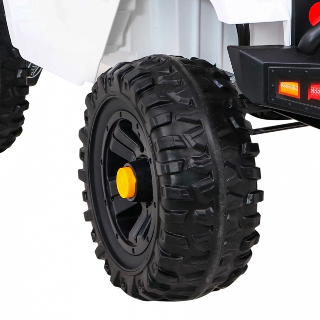 Samochód na baterie Jeep Dark Night dla dzieci + wolny start + EVA + LED audio – Białe