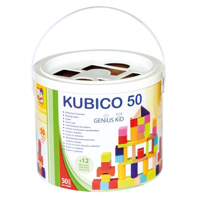 Bino Kostki w wiaderku 50 sztuk nowe kolory