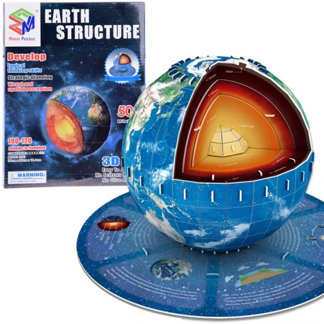 Puzzle 3D Planeta Ziemia - Struktura 50 elementów