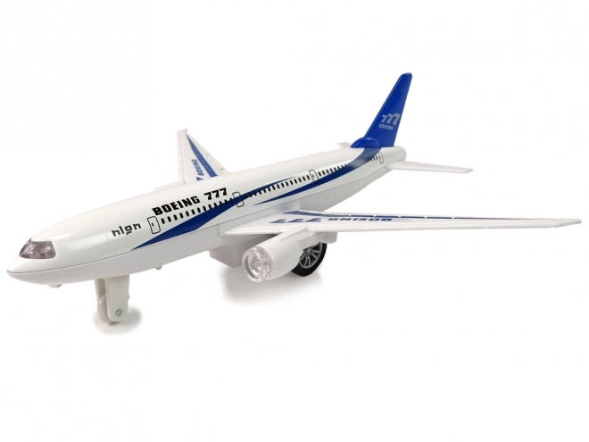 Samolot osobowy Boeing 777 Białe Oświetlenie Dźwięki