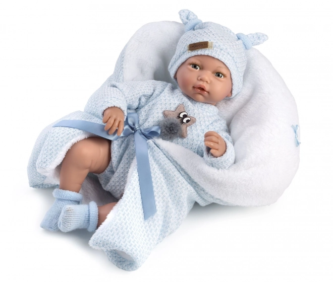 Guca 10221 HUGO - realistyczna lalka niemowlę z dźwiękami i miękkim materiałowym ciałem - 38 cm