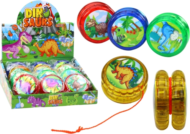 Świecące jo-jo z motywem dinozaurów – 4 kolory