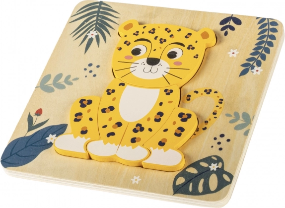 Drewniane puzzle małe, Lampart
