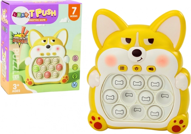 Konsola Pop-It Lisica z 7 trybami gry żółta zabawka sensoryczna
