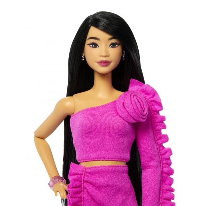 Lalka Barbie modelka w sukni z różami