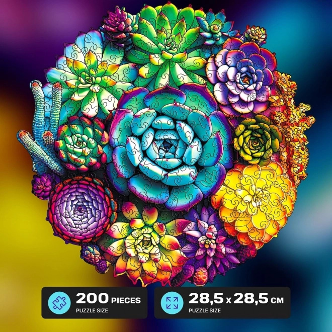 Drewniane puzzle EscapeWelt Sukulenty 200 elementów