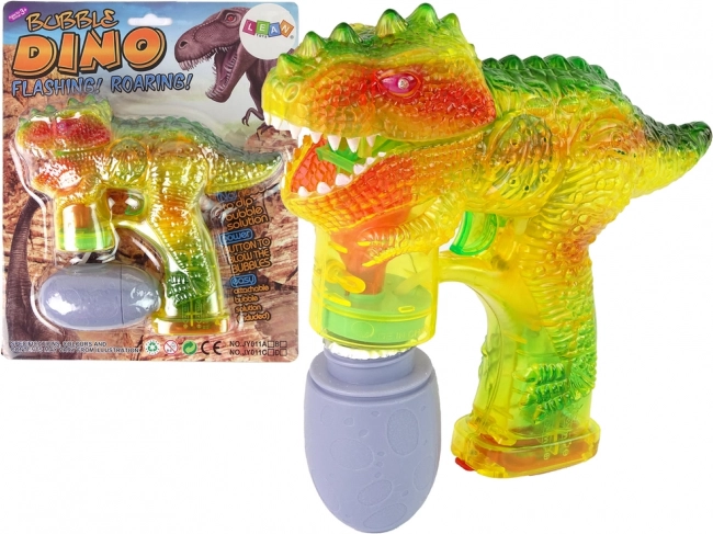 Dziecięcy pistolet do baniek mydlanych dinozaur z roztworem w kształcie jajka