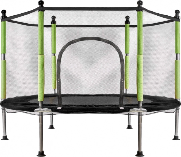 ogrodowa trampolina dla dzieci z siatką zielona 140 cm
