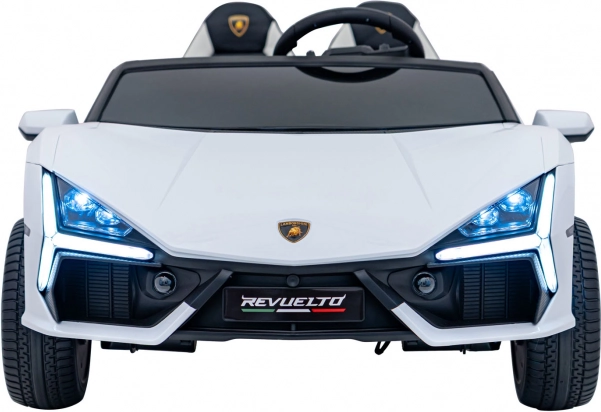 Dziecięcy elektryczny samochód Lamborghini Revuelto XL 24V – biały, dwuosobowy