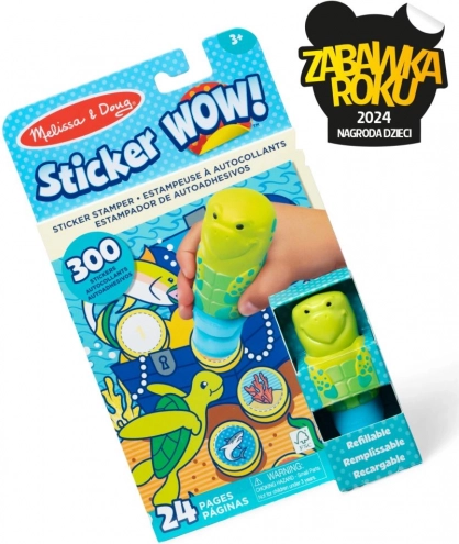 Sticker Wow - Książeczka i stempel z naklejkami - Żółw morski