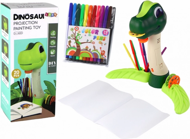 Projektor do rysowania Dino z dźwiękami i akcesoriami
