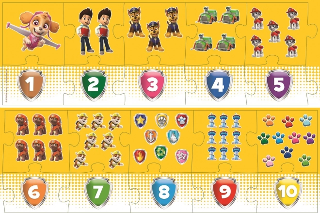Edukacyjne puzzle Cyfry Psi Patrol 20 części