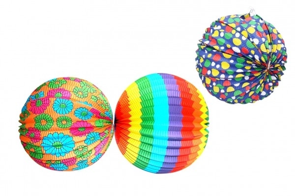 Kolorowy lampion w kształcie kuli - 25 cm