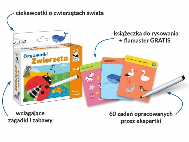 Karty rysunkowe Zwierzęta 3-6 lat KS0686