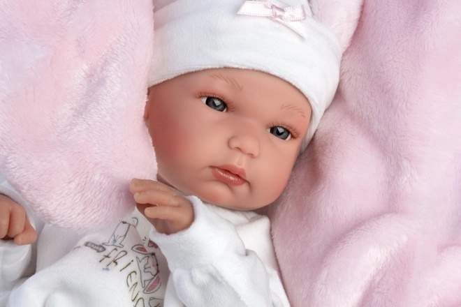 Realistyczna lalka New Born dziewczynka z całowinylowym ciałem 35 cm