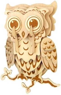 Woodcraft drewniane puzzle 3D sówka