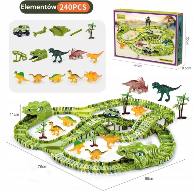 DIY tor wyścigowy dinozaurów 240 elementów