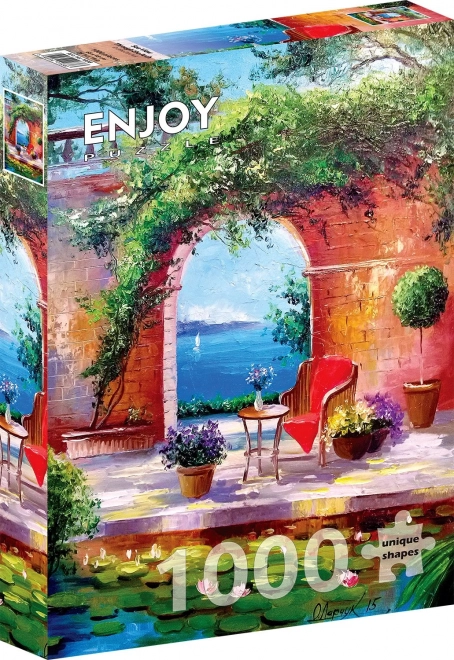 Puzzle Widok na morze przez łuk 1000 elementów