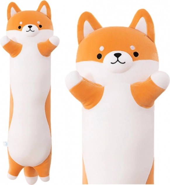 Pluszowy pies shiba – podłużna poduszka–zabawka 60 cm