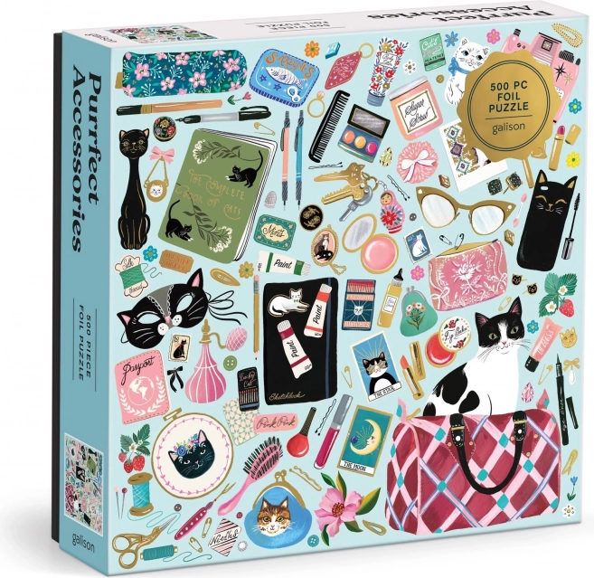 Kwadratowe puzzle Kocie dodatki 500 elementów