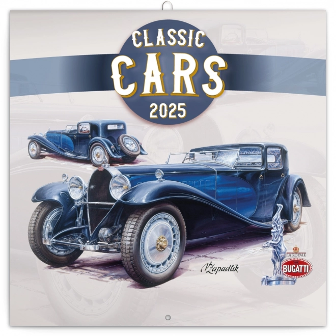 Kalendarz notatkowy Classic Cars – Václav Zapadlík, 2025, 30 × 30 cm