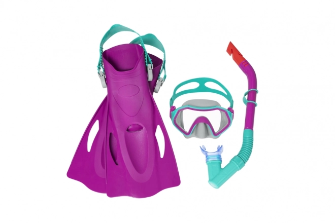 Bestway Hydro Swim Firefish – dziecięcy zestaw do nurkowania z maską, fajką i płetwami, niebieski (7+) – Różowa