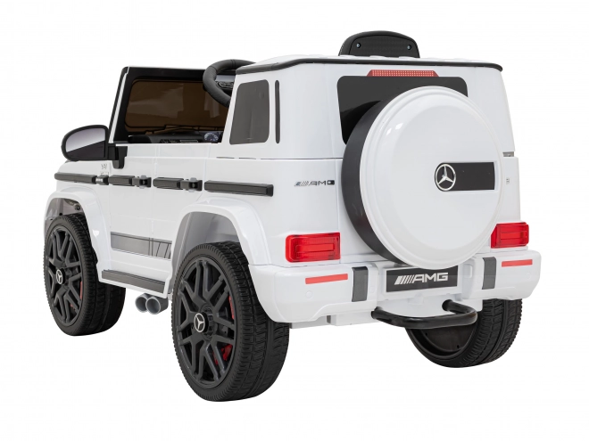Mercedes AMG G63 dla dzieci biały + zdalne sterowanie + MP3 LED + wolny start + EVA + pasy