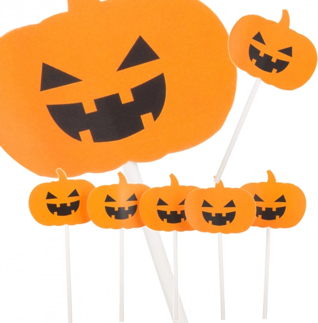 Halloweenowe pikery na tort i cupcakes – dynie, 5 szt.