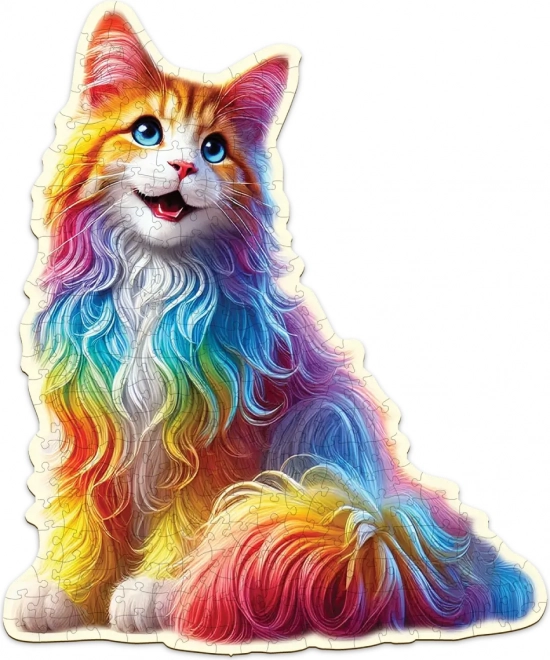 Drewniane puzzle Kolorowy kot 250 elementów