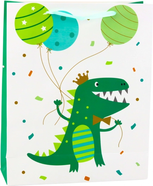 Torba podarunkowa Dinozaur z balonami 32 x 26 x 10 cm