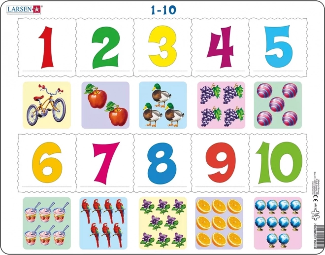 Puzzle Larsen Cyfry 1–10, 10 elementów