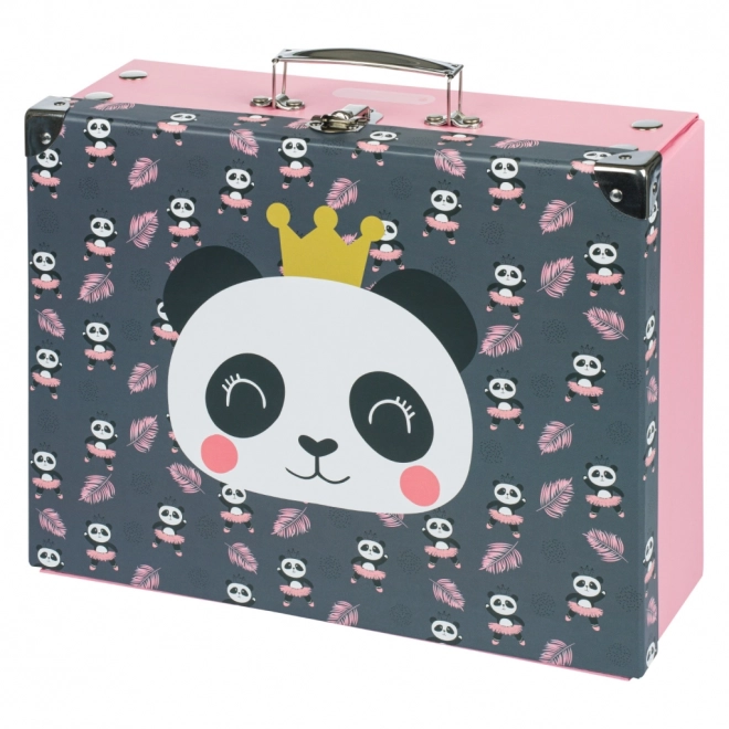 BAAGL Szkatułka szkolna Panda z okuciami