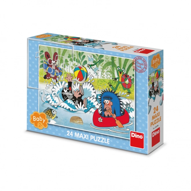 Dino Puzzle Krecik w wodzie 24 elementów maxi