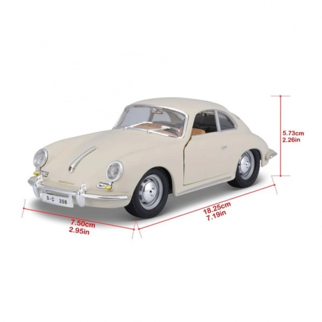 Bburago 1:24 Porsche 356B Coupe (1961) Kość słoniowa