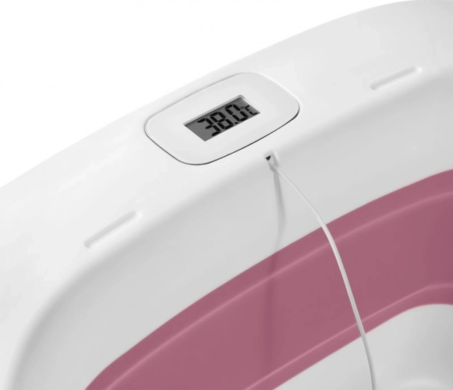 Lionelo Składana wanienka z termometrem i leżakiem Pink Magnolia