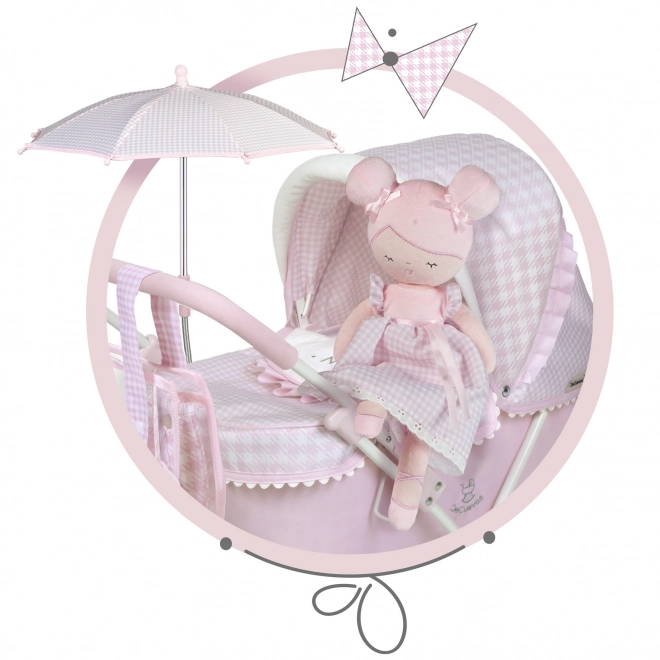 DeCuevas 20046 Pluszowa lalka NIZA - 36 cm z kołyską