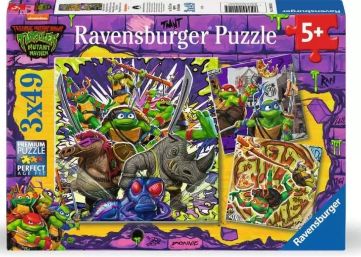 Puzzle Żółwie Ninja 3×49 elementów RAVENSBURGER