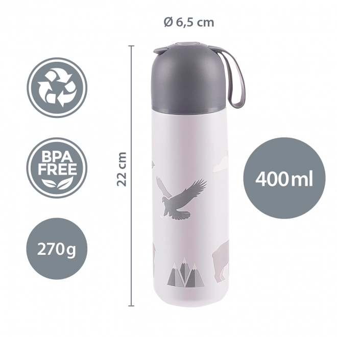 Termoska na płyny z silikonowym uchwytem 400 ml, Mountains