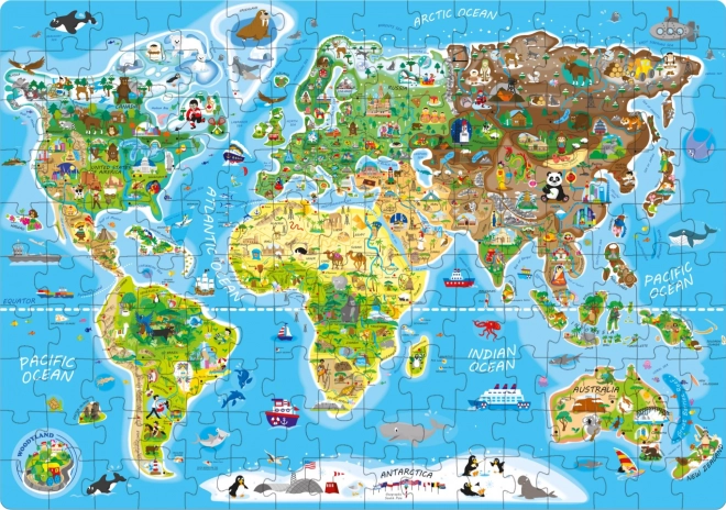 Puzzle Mapa Świata 160 Elementów