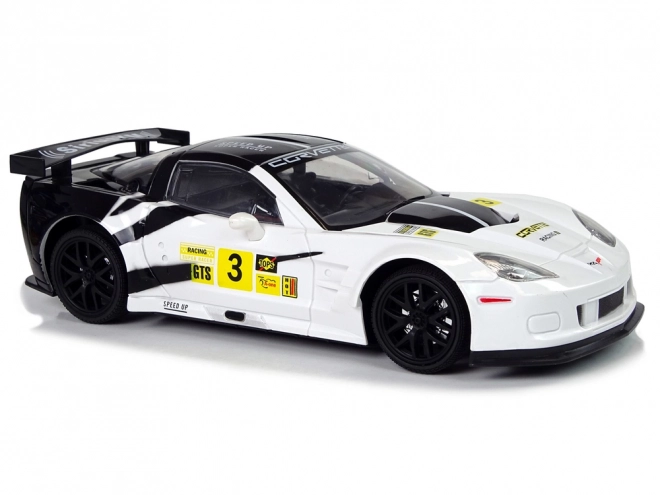 Wyścigowy samochód sportowy R/C 1:18 Corvette C6.R Biały 2.4 G Światła