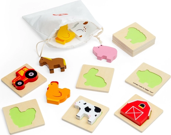 Bigjigs Toys podróżna gra dotykowa: znajdź na farmie