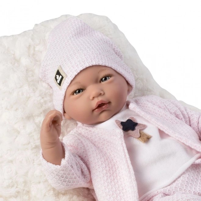 Guca 10219 LUCIA - realistyczna lalka niemowlę ze dźwiękami i miękkim materiałowym ciałem - 46 cm