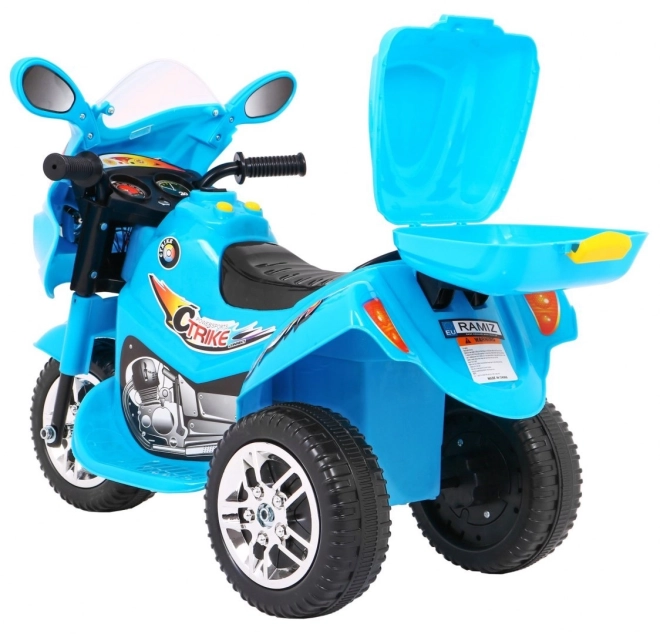 Trójkołowiec BJX-088 motocykl elektryczny + dźwięki + światła – Niebieska
