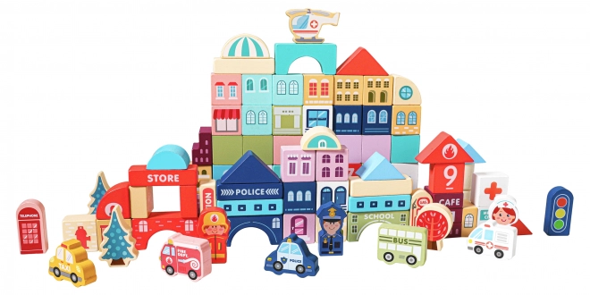 ECOTOYS Drewniane klocki Miasto