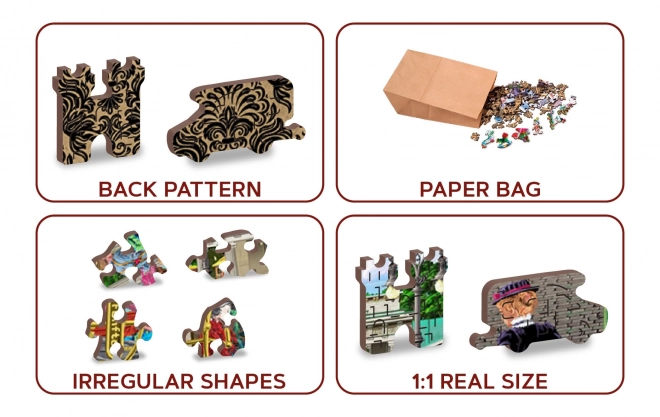 Drewniane puzzle z figurkami - Plac Paryski w Berlinie