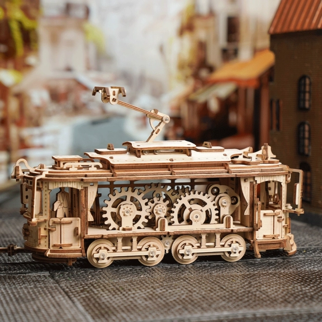 RoboTime 3D drewniane mechaniczne puzzle Tramwaj