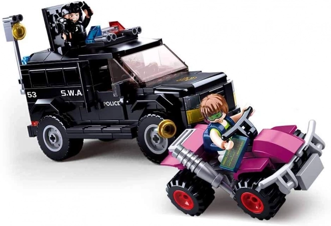 Sluban Policja M38-B0653 SWAT uzbrojony pojazd i złodziej na quadzie