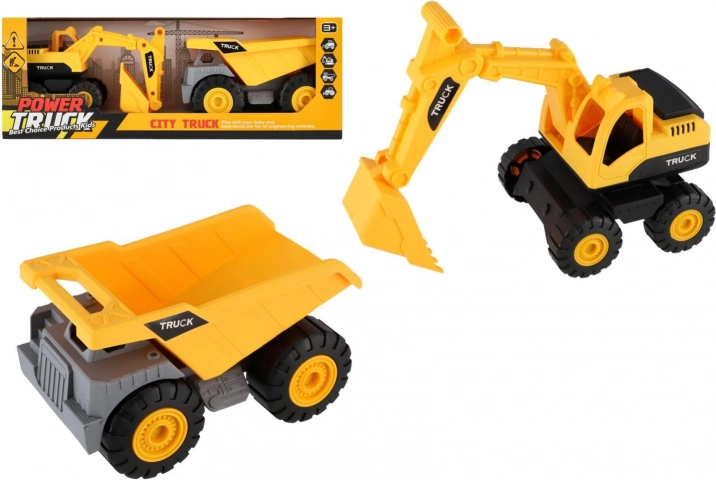 Samochody budowlane 2 szt. plastikowe 18 cm