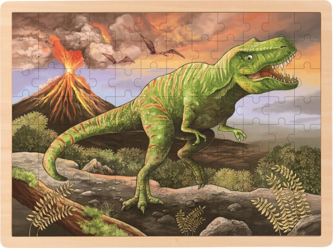 Drewniane puzzle T-Rex od Goki